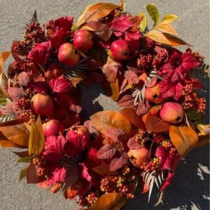 Frontgate Autumn Pomegranate Wreath - 28” - NWT